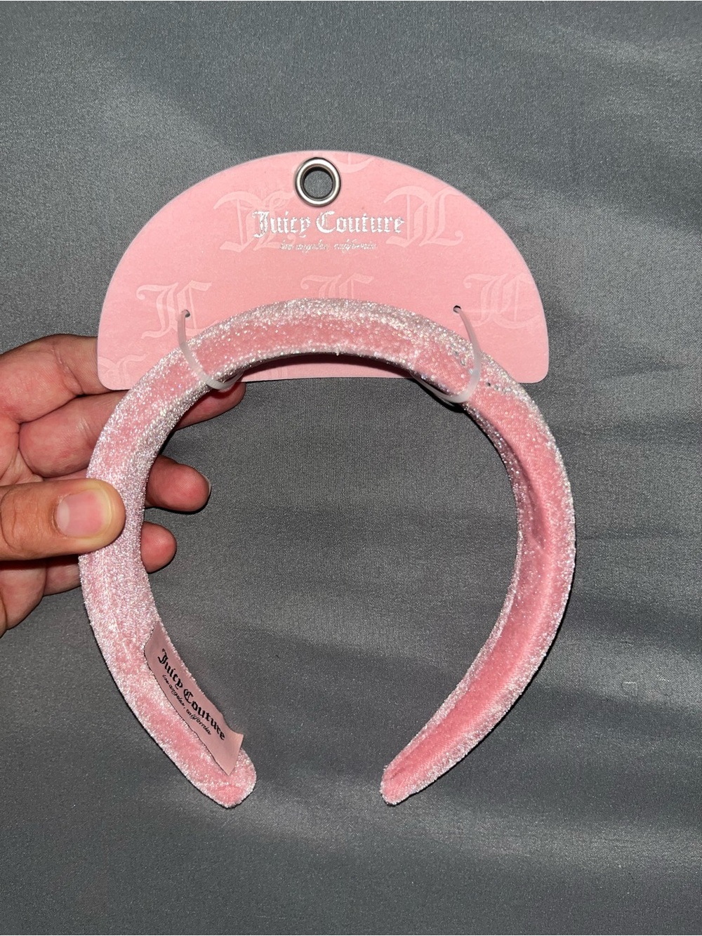 Juicy Couture Pink Velvet Glitter Headband
